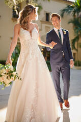 7103 Ivory Lace And Tulle Over Ivory Gown With Ivory Tu front