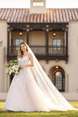 7156 Ivory Lace Tulle And Regency Organza Over Ivory Go front
