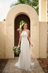 7202 White Lace And French Tulle Over White Gown front