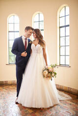7203 Ivory Lace And Tulle Over Ivory Gown front