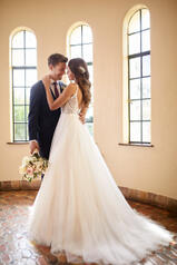 7203 White Lace And Tulle Over White Gown back