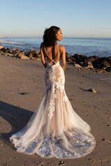 7325 (ivmo-mo) Ivory Lace And Tulle Over Mocha Gown Wit back