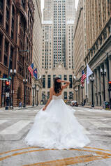 7355 (iv-iv) Ivory Gown With Ivory Tulle Plunge back