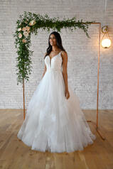 7355 (iv-iv) Ivory Gown With Ivory Tulle Plunge front