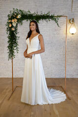 7356 (iv-iv) Ivory Gown With Ivory Tulle Plunge front