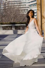 7361 (iv-iv) Ivory Gown With Ivory Tulle Plunge front
