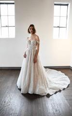 LE1129 Tulle And Moscato Royal Organza Over Moscato Gown  front