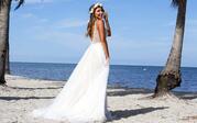 7328 (IVRM-PL)Ivory Tulle Over Rum Gown With Porcelain  back