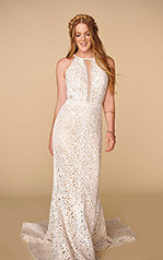 Adley Ivory Lace Over Ivory Georgette With Ivory Tulle I front