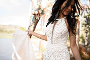 Adley Ivory Lace Over Ivory Georgette With Ivory Tulle I detail
