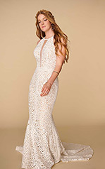 Adley Ivory Lace Over Ivory Georgette With Ivory Tulle I front