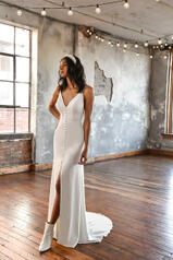 Tatum (iv-iv) Ivory Gown With Ivory Tulle Side Plunge front