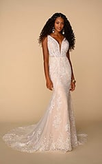 Avery Ivory Lace And Tulle Over Ivory Calais Chiffon Wit front