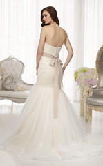 D1541 Ivory Gown with Ivory Accents and Latte Sash back