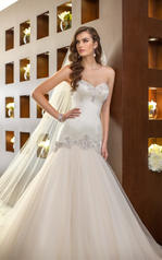 D1571 Oyster Dolce Satin Bodice with Stone Tulle Skirt detail
