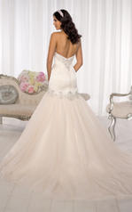 D1571 Oyster Dolce Satin Bodice with Stone Tulle Skirt back
