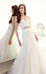 D1679 Ivory Lace and Champagne Regency Organza over Oyst front
