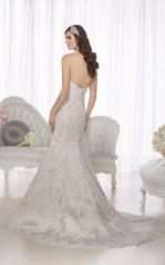 D1680CR Ivory Lace over Pewter Dolce Satin back