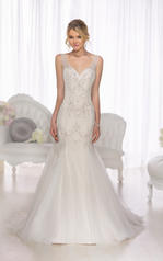 D1686 Ivory Tulle over Ivory Satin front