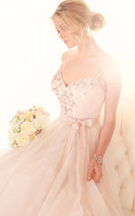 D1733 Ivory and Moscato Tulle over Moscato Gown with Blo detail
