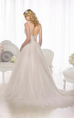 D1733 Ivory Tulle over Ivory Gown with Blossom Sash back