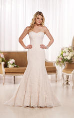 D1773 Ivory Lace over Peony Gown back