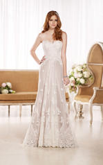 D1787 Ivory Lace and Tulle over Caf� Lustre Satin front