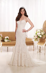 D1788 Ivory Lace over Champagne Royal Organza front