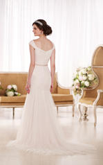 D1802 Ivory Tulle over Almond Gown with Blossom Beaded G back