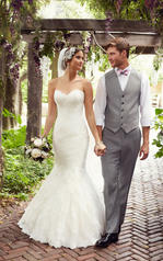 D1846 Ivory Lace and Tulle over Ivory Gown front