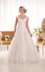 D1919 Ivory Lace and Tulle over Moscato Satin front