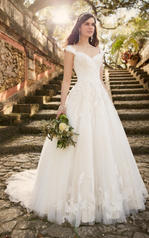 D1919 Ivory Lace and Tulle over Gold Satin front
