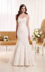 D1928 Ivory Lace over Oyster Dolce Satin front