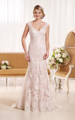 D1976 Ivory Lace over Cameo Matte-side Shell Satin front