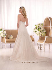 D1984 Ivory Lace and Stone Tulle over Alabaster Luxe Sat back