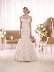 D2002 Ivory Lace and Moscato Tulle over Almond Gown front