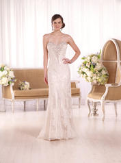 D2006 Ivory Lace and Tulle over Caf� Lavish Satin front