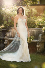 D2006 Ivory Lace and Tulle over Caf� Lavish Satin front