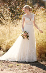 D2038 Ivory Lace and French Tulle over Ivory Matte-Side  front