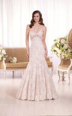 D2042 Ivory Lace and Tulle over Oyster Dolce Satin front