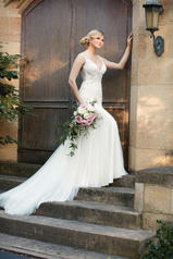 D2078 Ivory French Tulle over Ivory Matte-Side Lavish Sa front