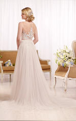 D2085 Ivory Lace on Almond French Tulle with Porcelain T back