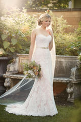 D2106 Ivory Lace over Ivory Matte-Side Shell Satin with  front