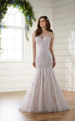D2116 Ivory Silver Lace and Tulle over Moscato Gown front
