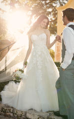 D2121 Ivory Silver Lace and Tulle over Ivory Gown front