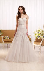 D2122-CL Ivory Lace and Tulle over Almond Gown front