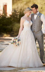 D2126 Ivory Lace and Tulle over Ivory Gown with Ivory Tu detail