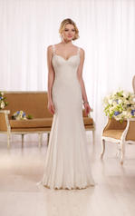 D2136 Off White Gown with Porcelain Tulle Illusion front