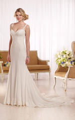 D2136 Off White Gown with Porcelain Tulle Illusion front