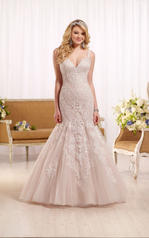 D2147-CL Ivory Lace and Tulle over Moscato Regency Organza front